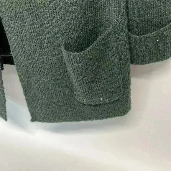 Soft surrounding size, medium green cardigan with flower collar detail alpaca - Picture 4 of 6